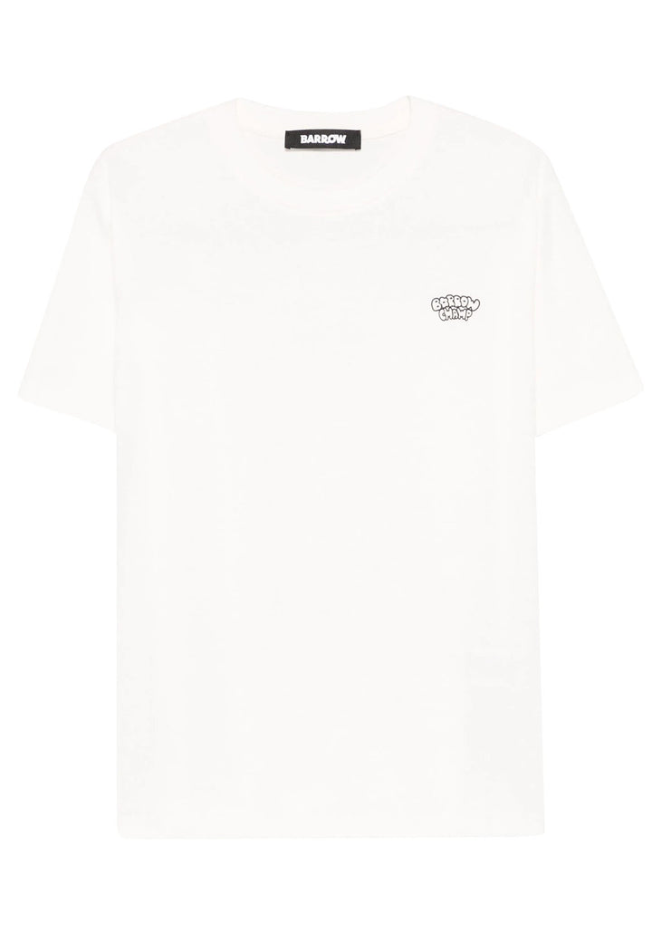 Barrow t-shirt bianca unisex in jersey di cotone