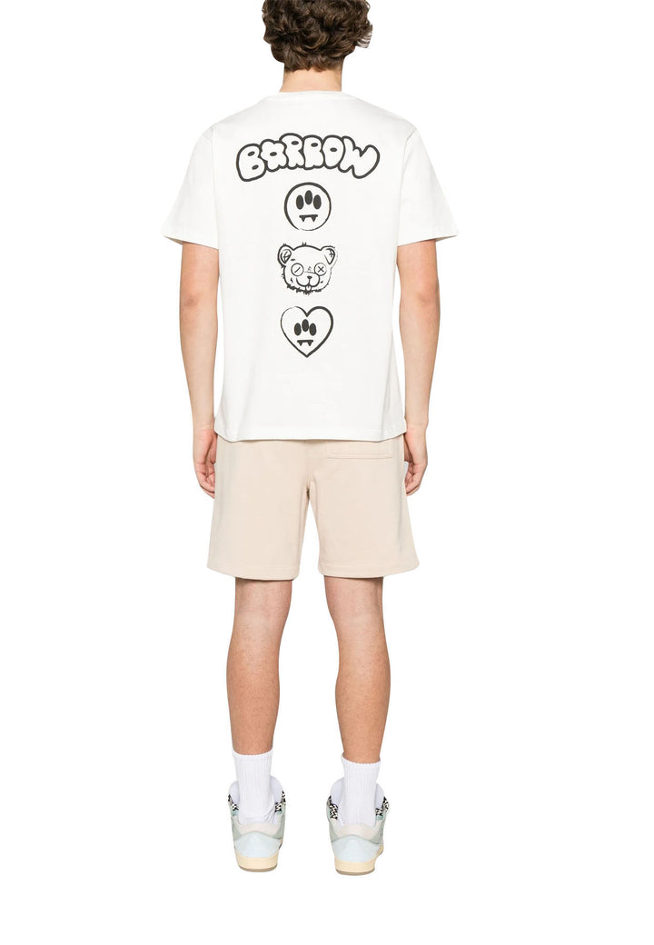 Barrow t-shirt bianca unisex in jersey di cotone