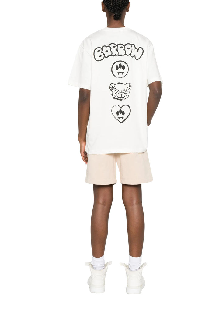 Barrow t-shirt bianca unisex in jersey di cotone