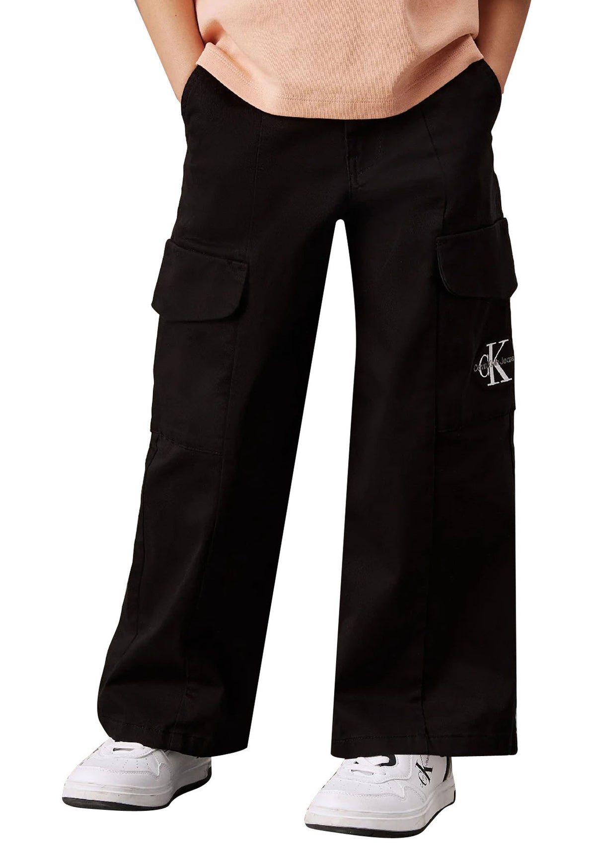 ViaMonte Shop | Calvin Klein Jeans pantalone nero bambina in cotone