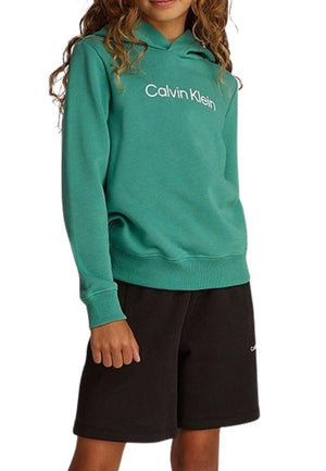 ViaMonte Shop | Calvin Klein Jeans felpa verde bambino in cotone
