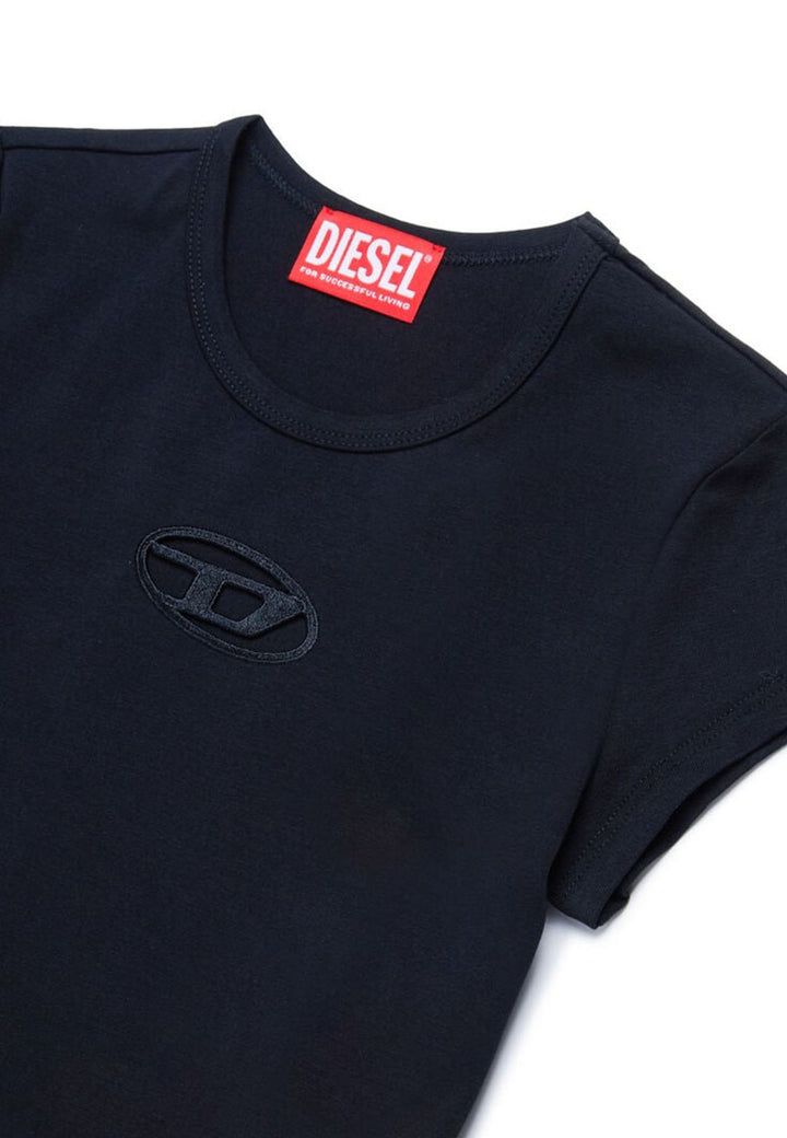 Diesel t-shirt nera bambina in cotone