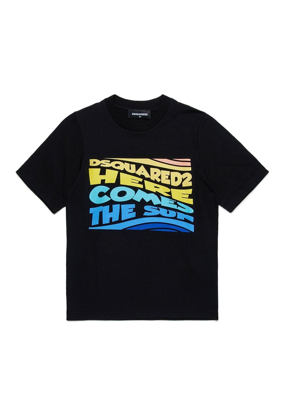 Dsquared2 t-shirt nera bambino in cotone