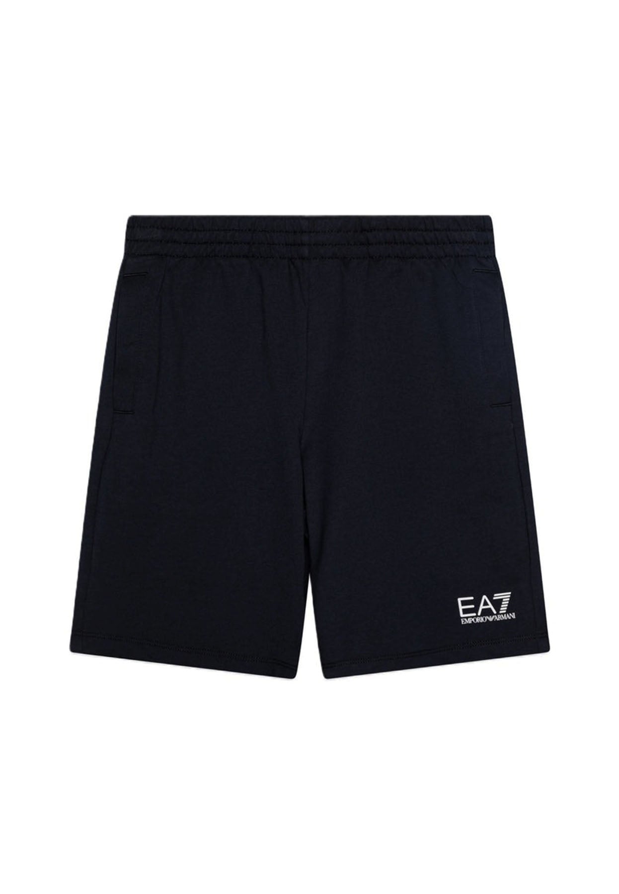 EA7 Emporio Armani bermuda nero bambino in cotone | ViaMonte Shop