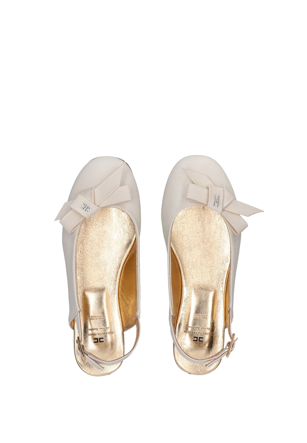 ViaMonte Shop | Elisabetta Franchi ballerine Chanel burro bambina in pelle