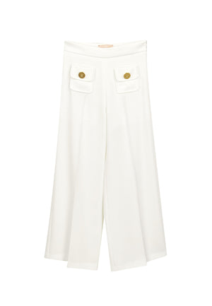 ViaMonte Shop | Elisabetta Franchi La Mia Bambina pantaloni bianchi bambina in crêpe
