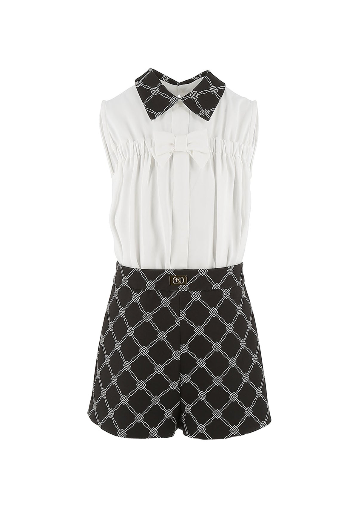 ViaMonte Shop | Elisabetta Franchi La Mia Bambina tuta bianca/nera bambina in viscosa