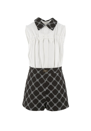 ViaMonte Shop | Elisabetta Franchi La Mia Bambina tuta bianca/nera bambina in viscosa