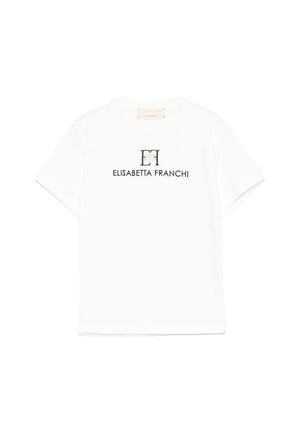 ViaMonte Shop | Elisabetta Franchi La Mia Bambina t-shirt bianca bambina in cotone