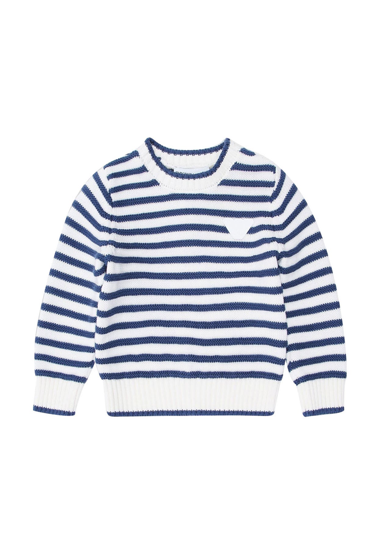 ViaMonte Shop | Emporio Armani maglia bianca/blu bambino in cotone