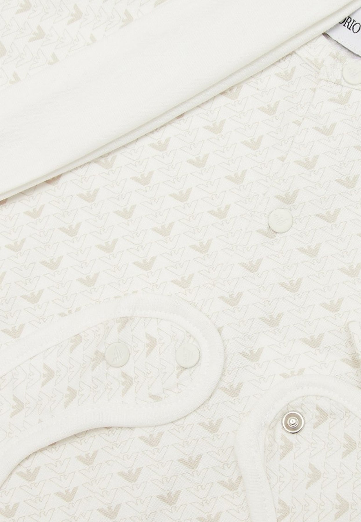 ViaMonte Shop | Emporio Armani completo bianco/celeste neonato in jersey di cotone