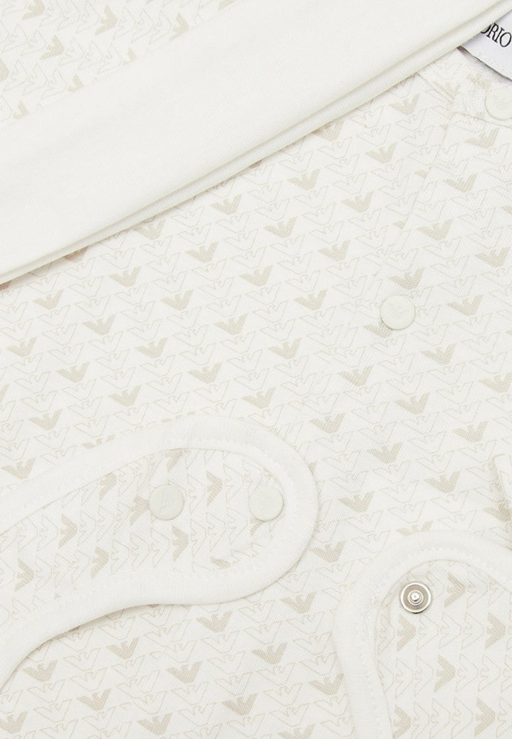 ViaMonte Shop | Emporio Armani completo bianco/celeste neonato in jersey di cotone