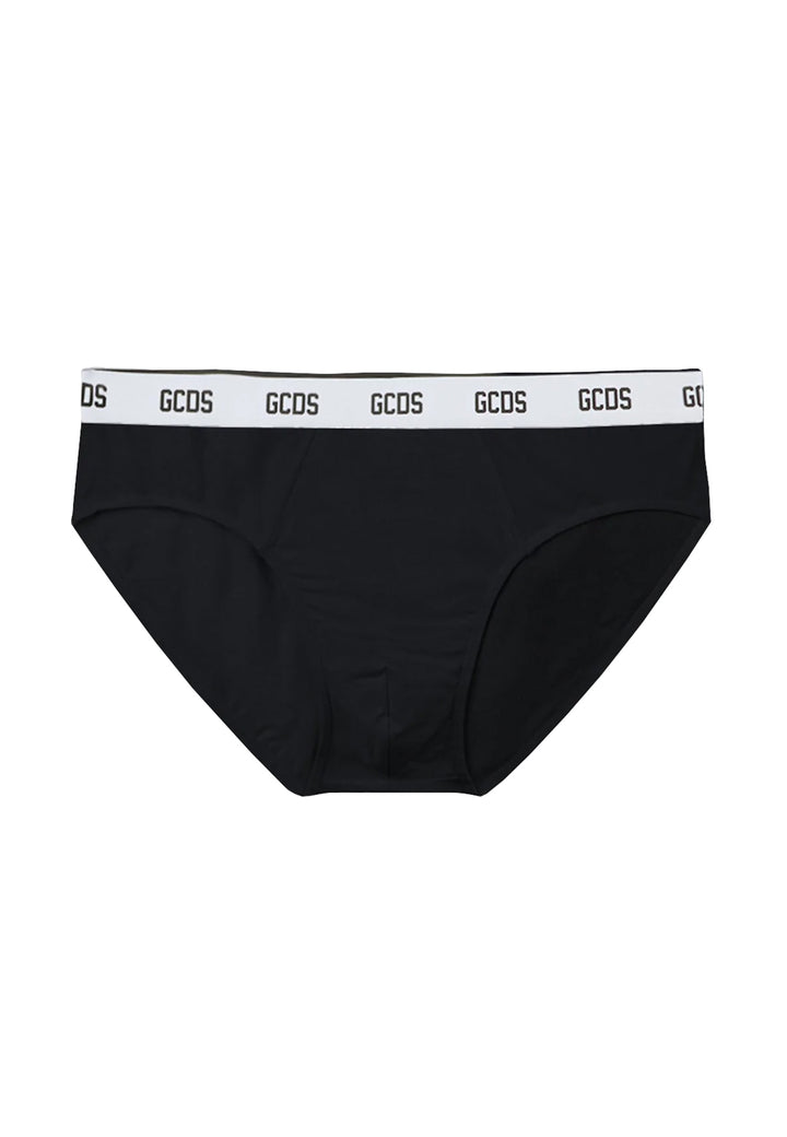 GCDS slip nero uomo in cotone