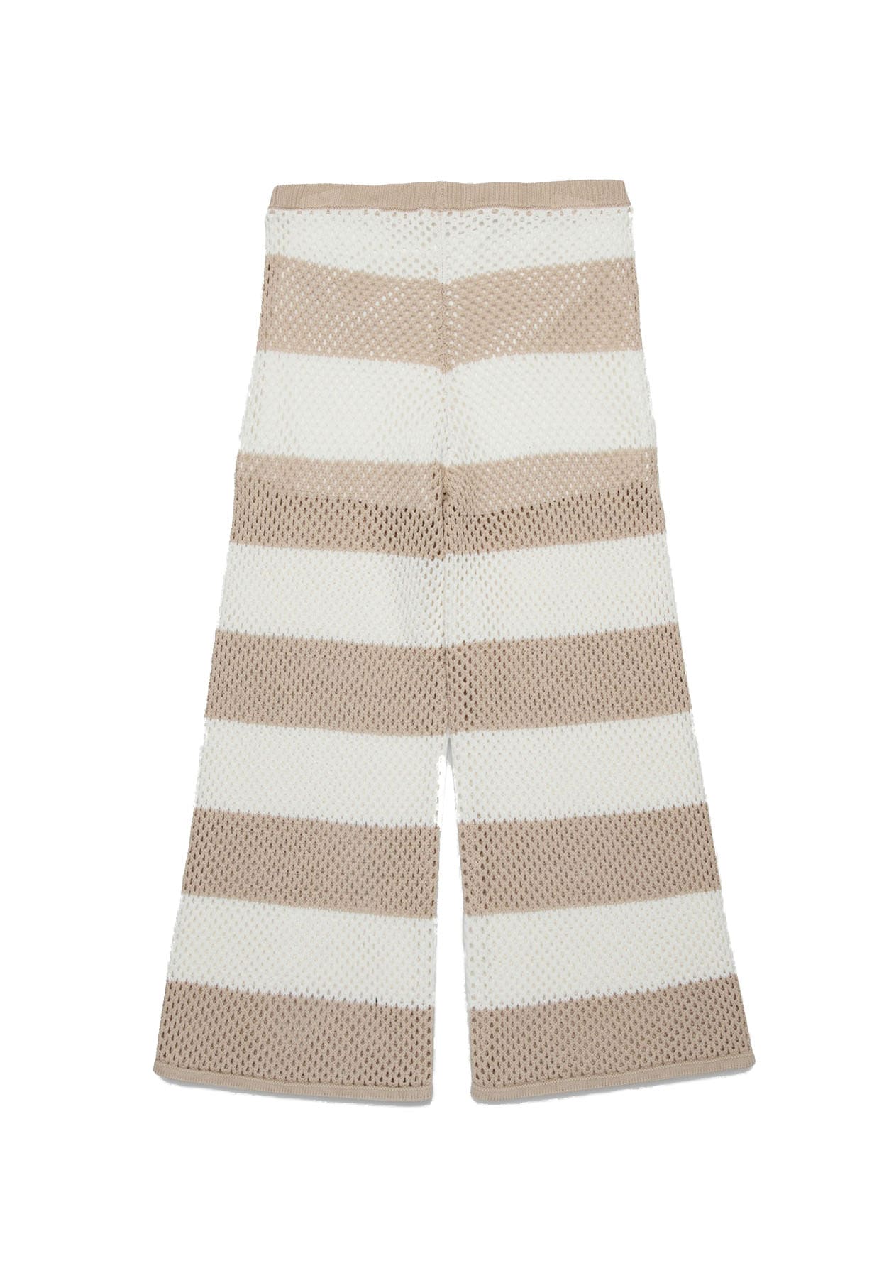 Max&Co pantalone a righe bianco/beige bambina in cotone