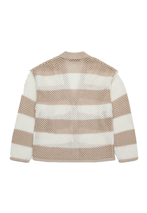 Max&Co cardigan a righe bianco/beige bambina in cotone