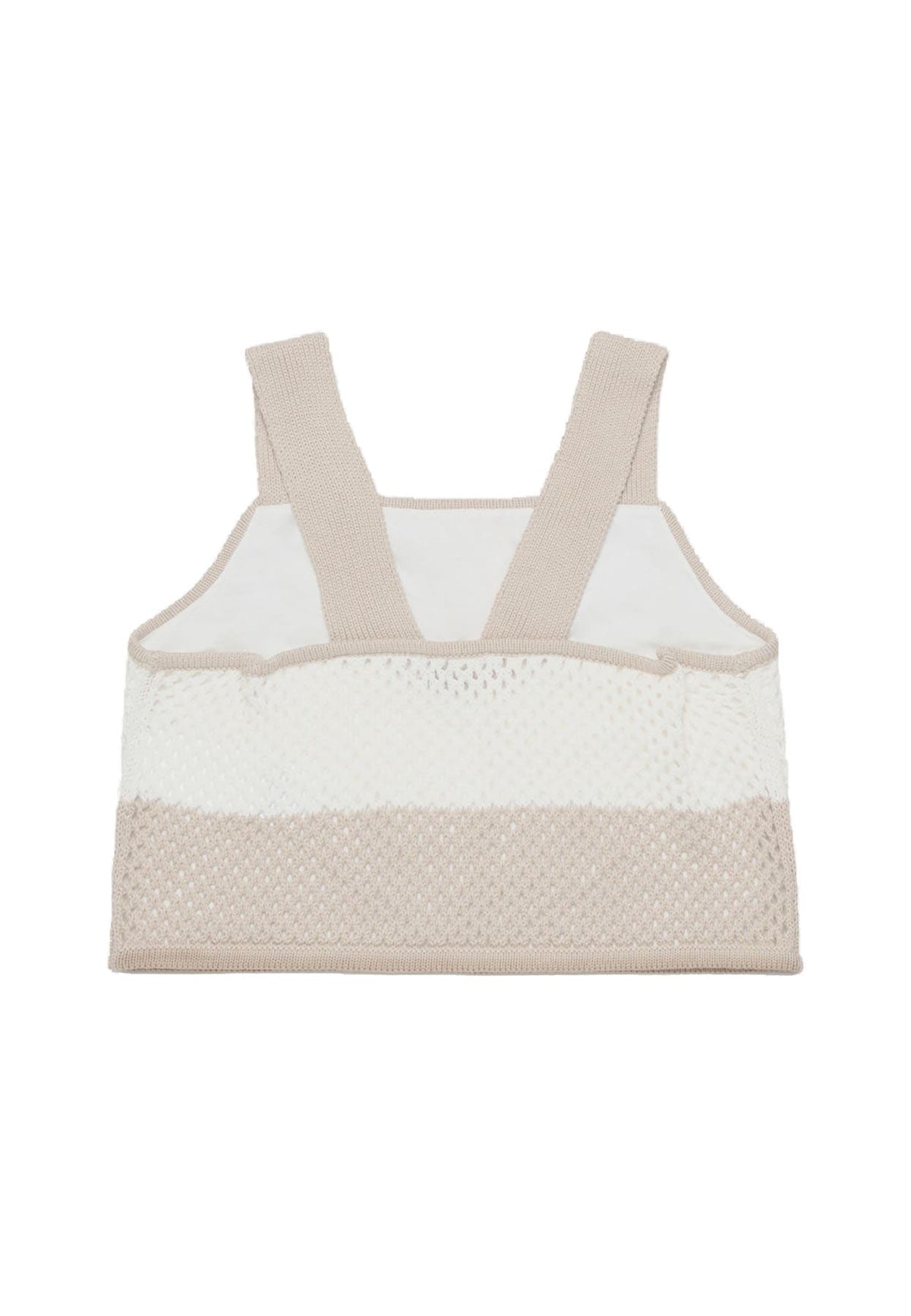 Max&Co top a righe bianco/beige bambina in cotone