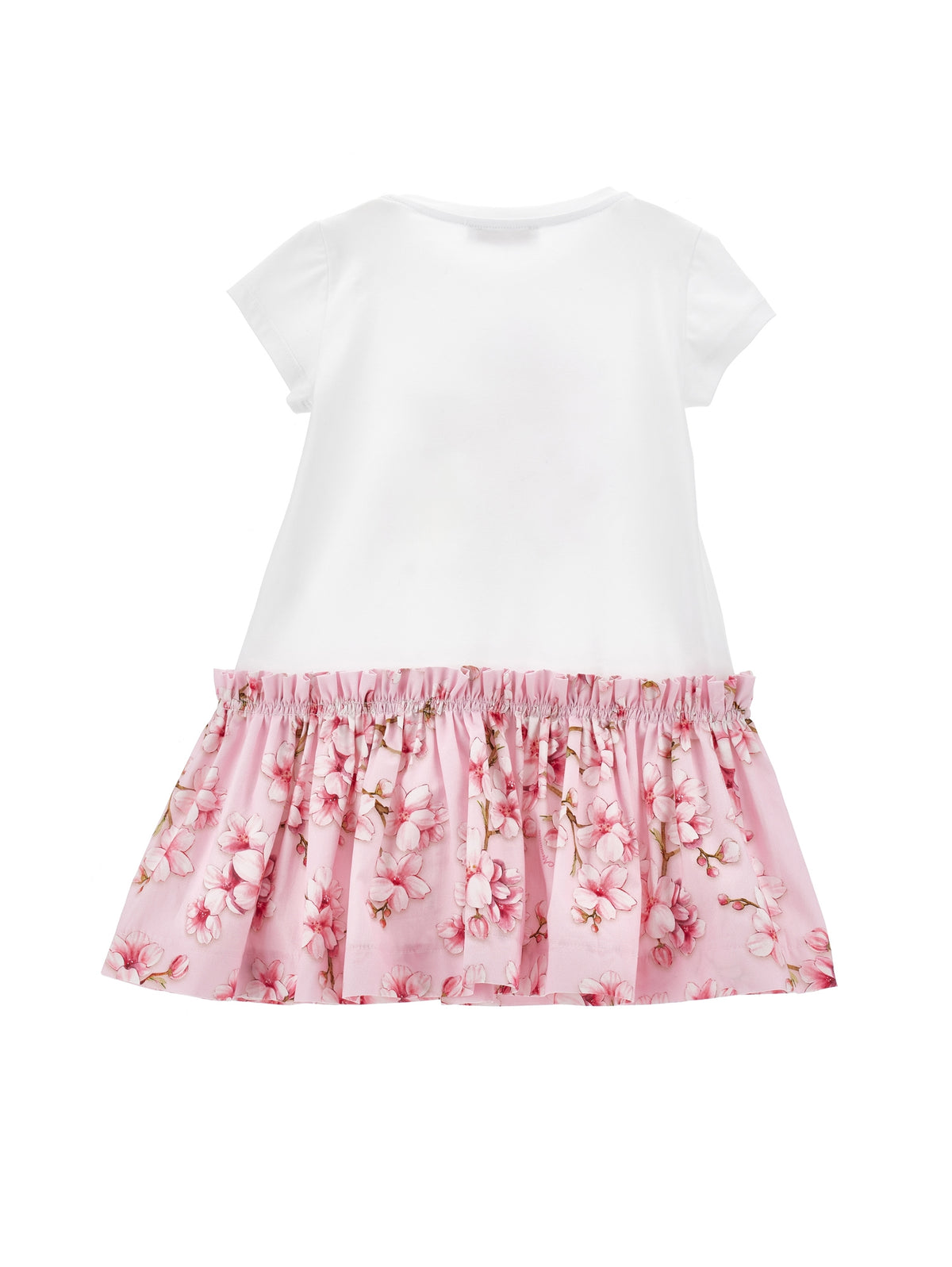 ViaMonte Shop | Monnalisa vestito bianco/rosa bambina in cotone