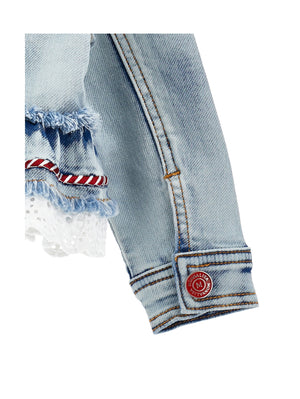 ViaMonte Shop | Monnalisa giubbino blu bambina in denim
