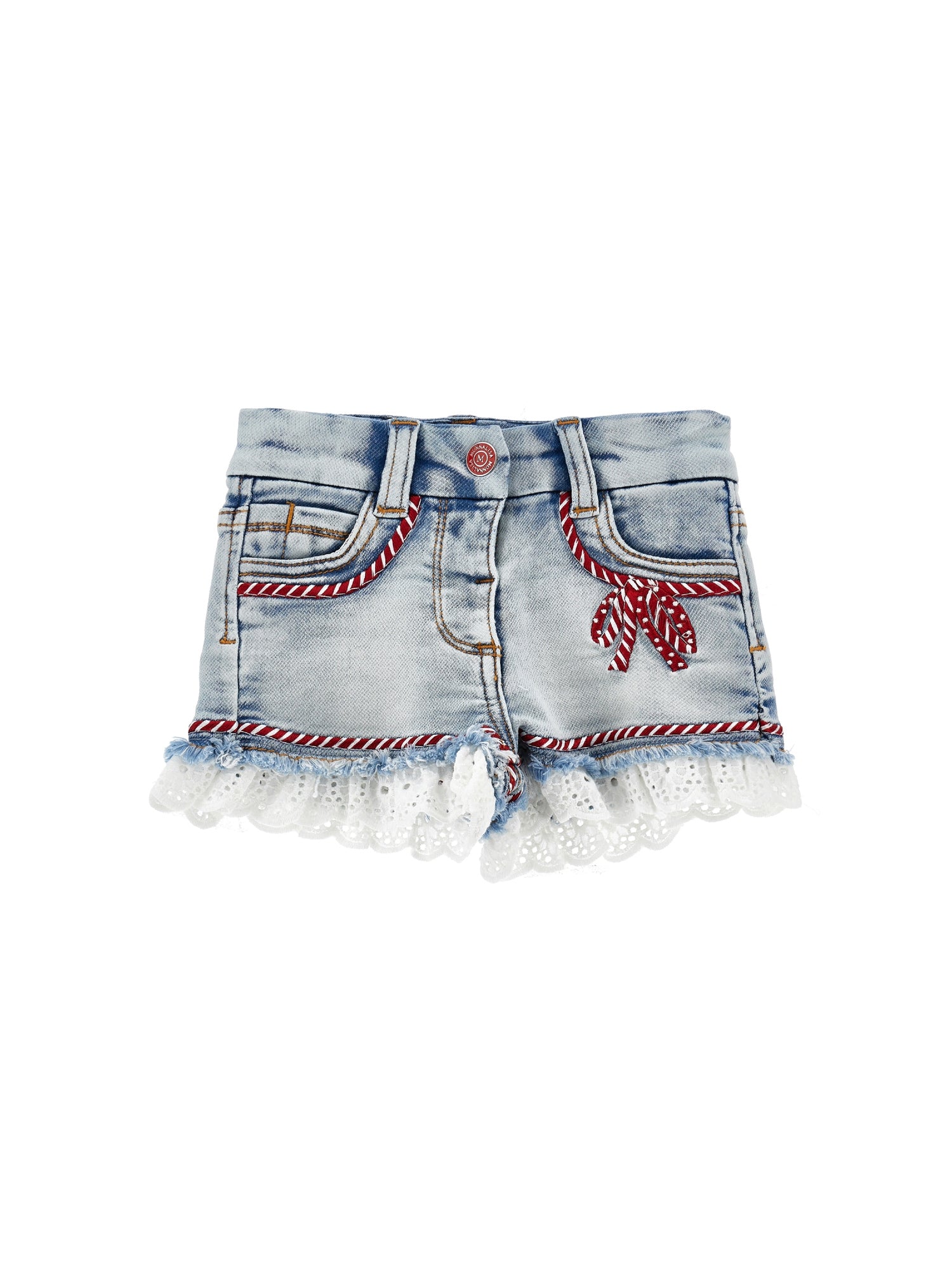 ViaMonte Shop | Monnalisa shorts blu bambina in denim
