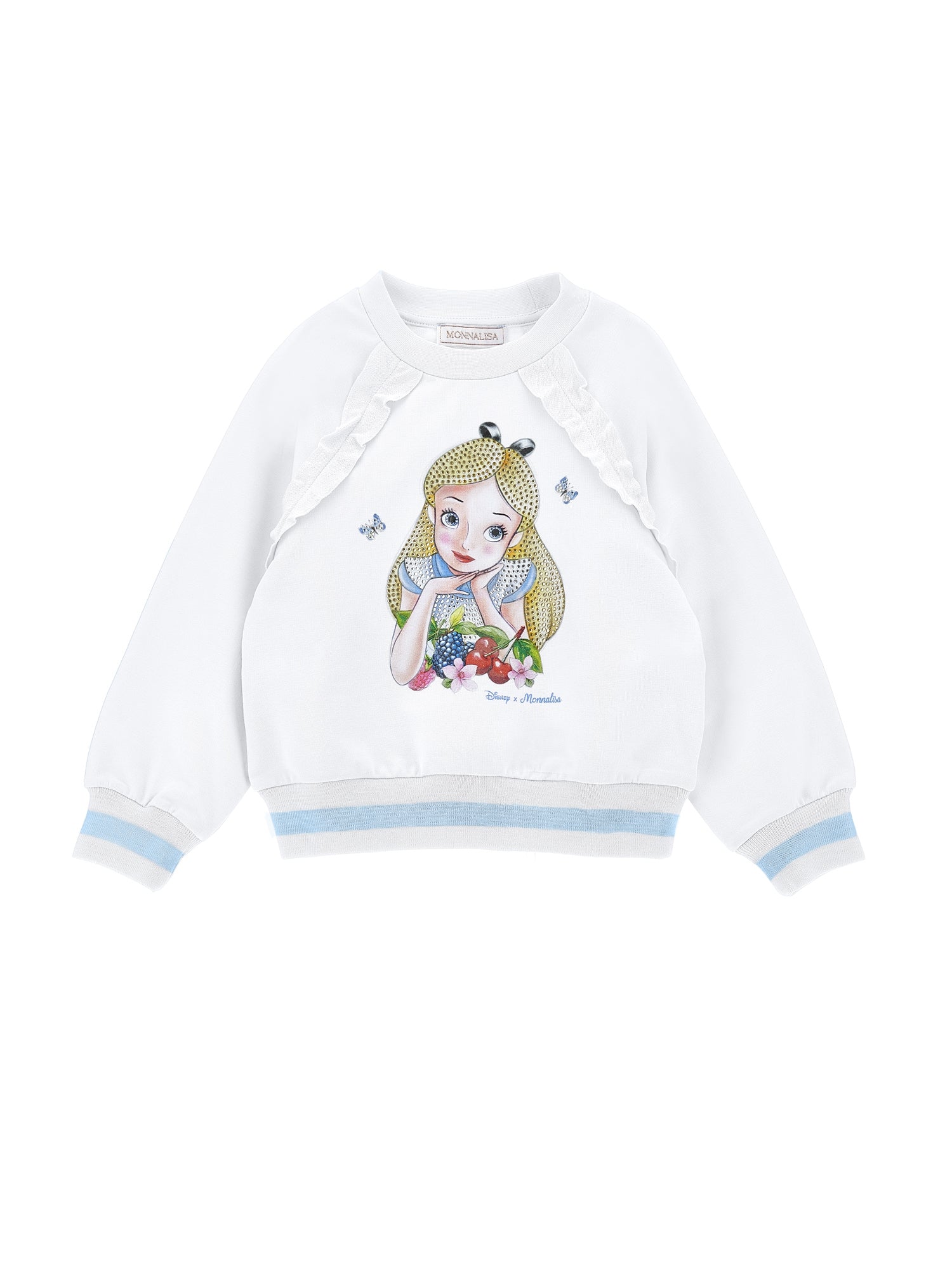 ViaMonte Shop | Monnalisa felpa bianca bambina in cotone