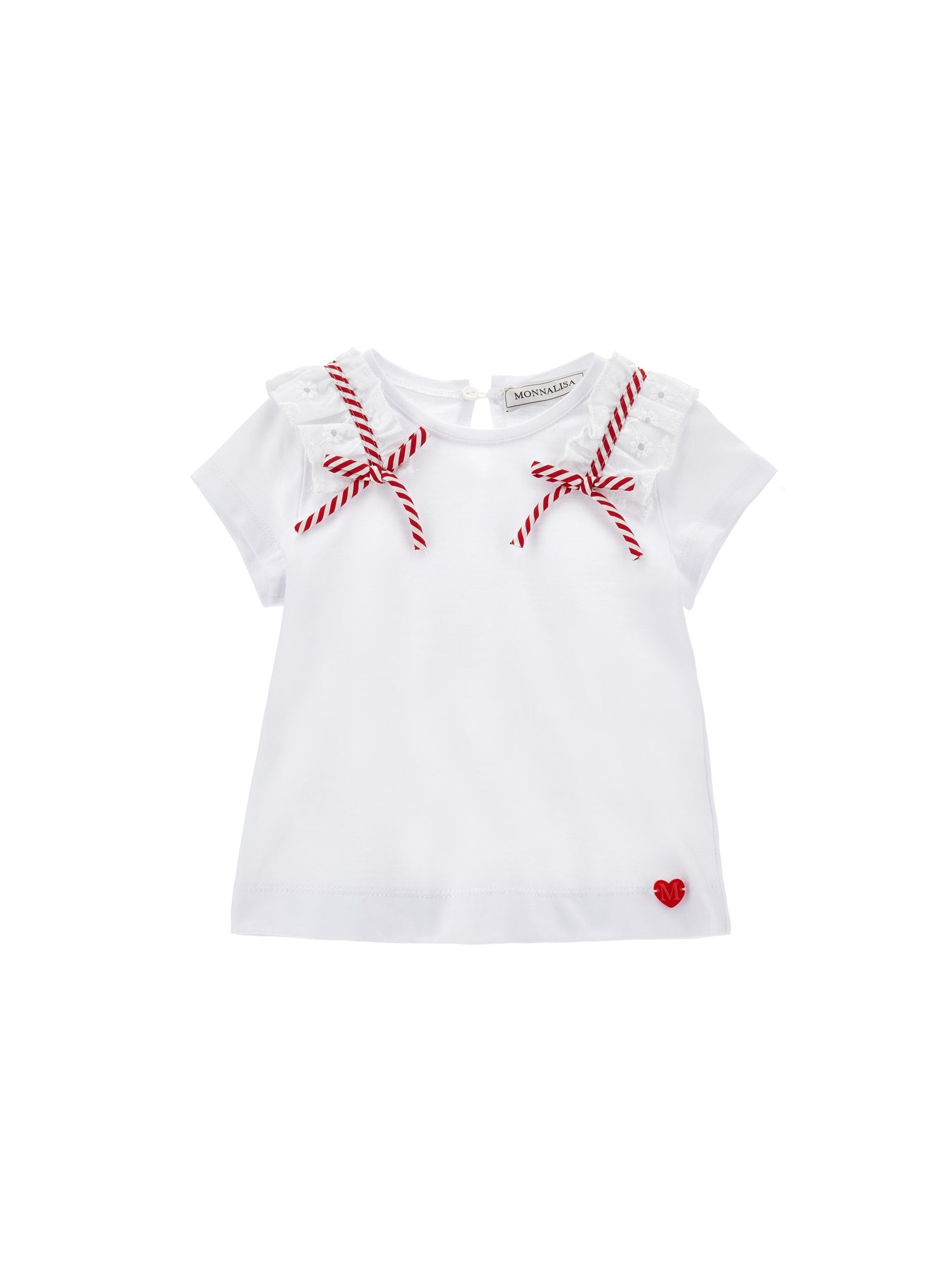 ViaMonte Shop | Monnalisa t-shirt bianca neonata in cotone