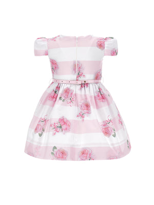 ViaMonte Shop | Monnalisa vestito bianco/rosa bambina in cotone