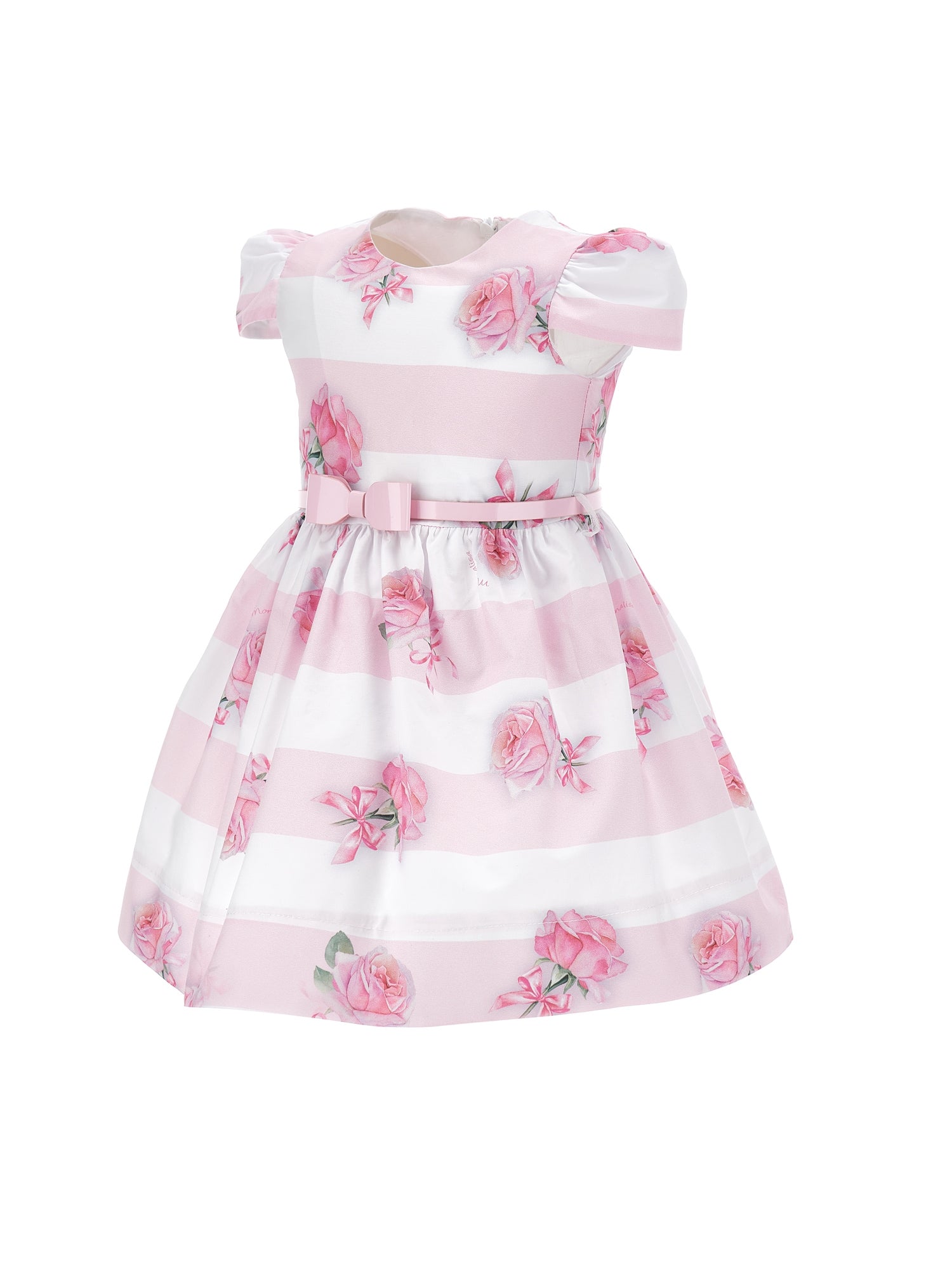 ViaMonte Shop | Monnalisa vestito bianco/rosa bambina in cotone