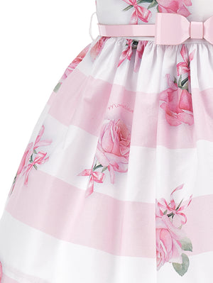 ViaMonte Shop | Monnalisa vestito bianco/rosa bambina in cotone