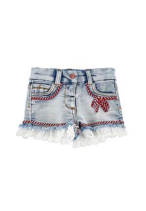 ViaMonte Shop | Monnalisa shorts blu neonata in denim