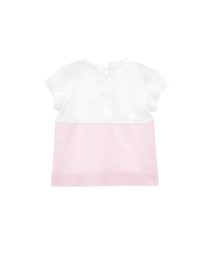 ViaMonte Shop | Monnalisa t-shirt bianca/rosa neonata in cotone