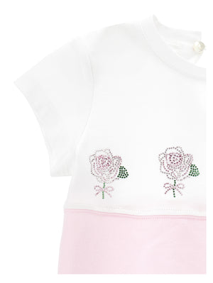 ViaMonte Shop | Monnalisa t-shirt bianca/rosa neonata in cotone