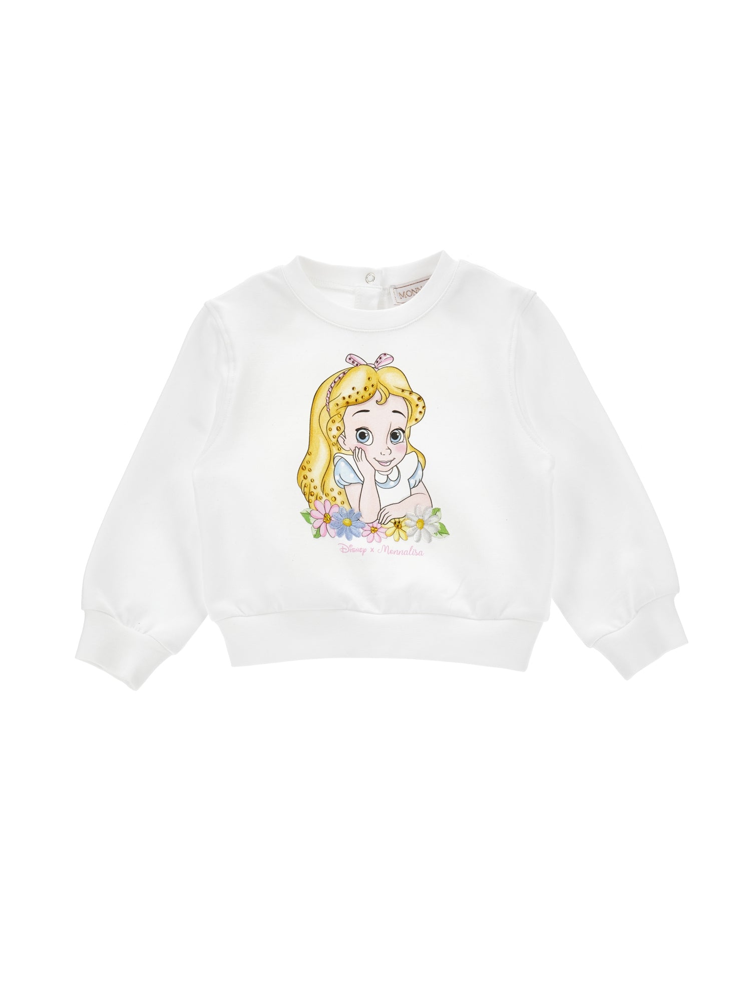 ViaMonte Shop | Monnalisa felpa bianca neonata in cotone