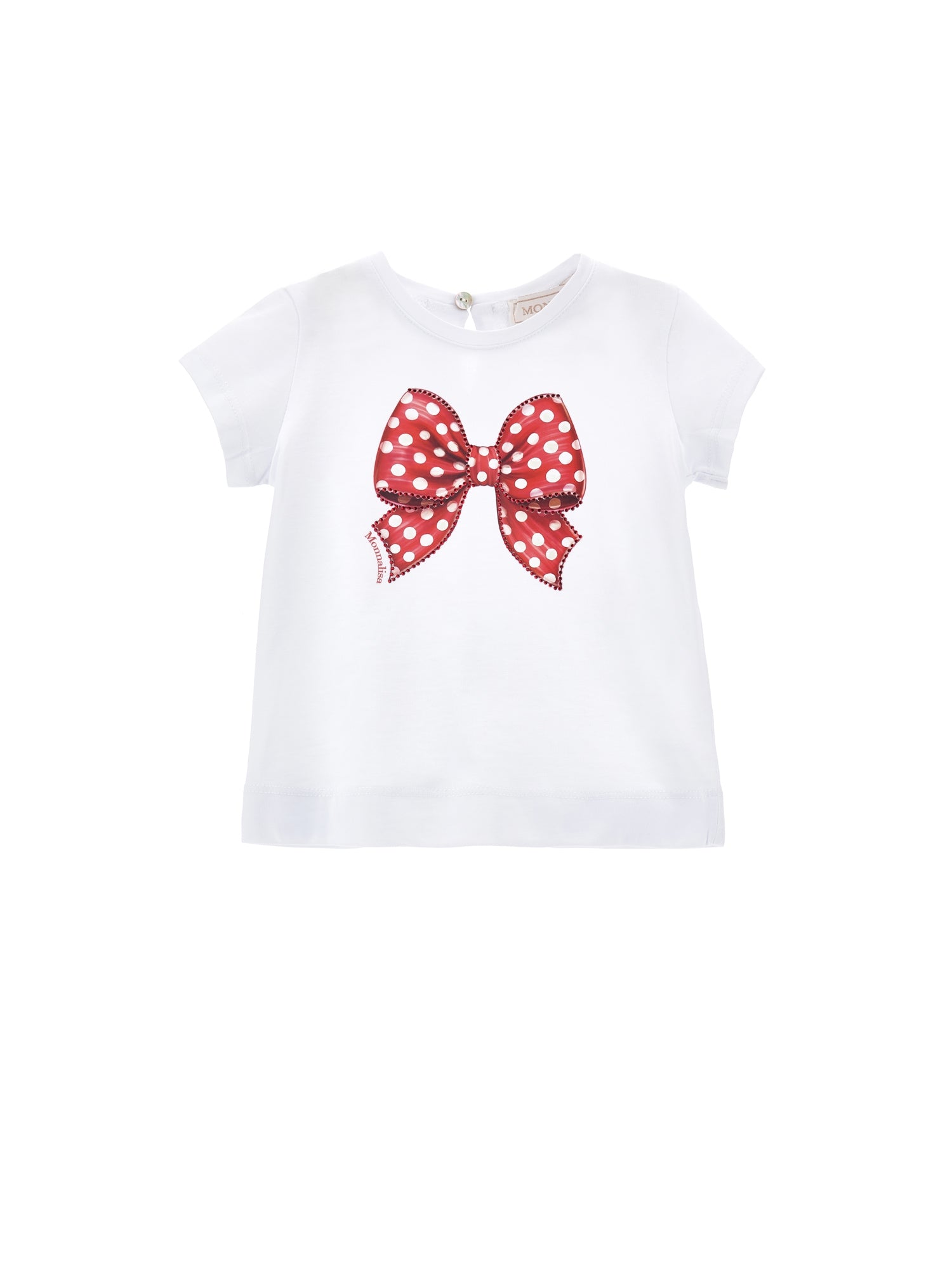 ViaMonte Shop | Monnalisa t-shirt bianca neonata in cotone