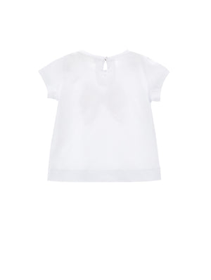 ViaMonte Shop | Monnalisa t-shirt bianca neonata in cotone