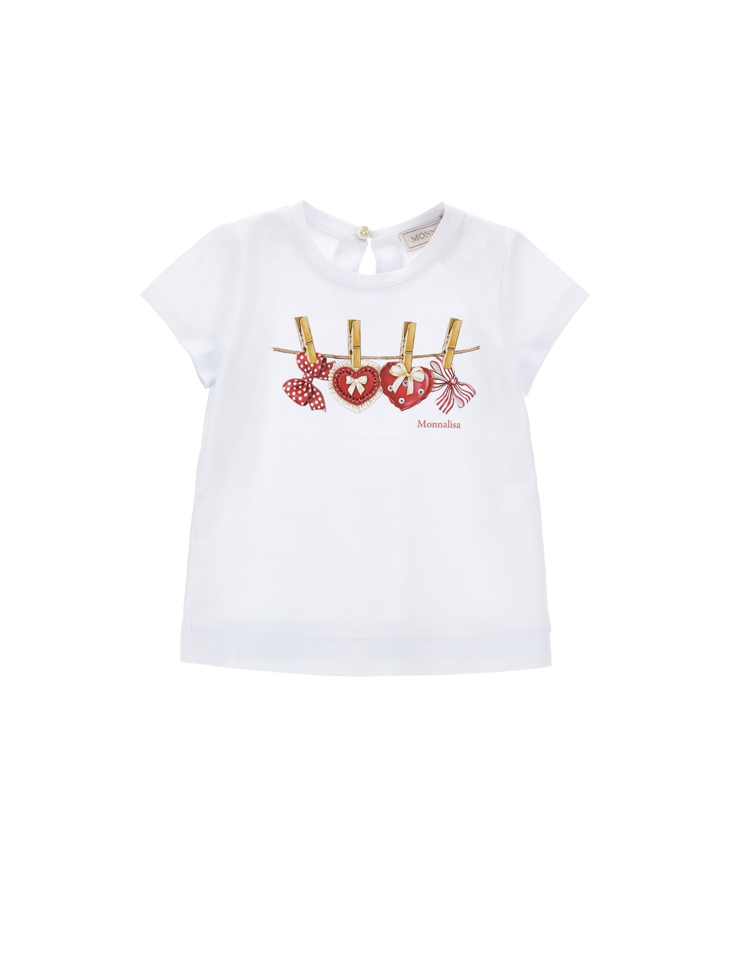 ViaMonte Shop | Monnalisa t-shirt bianca neonata in cotone