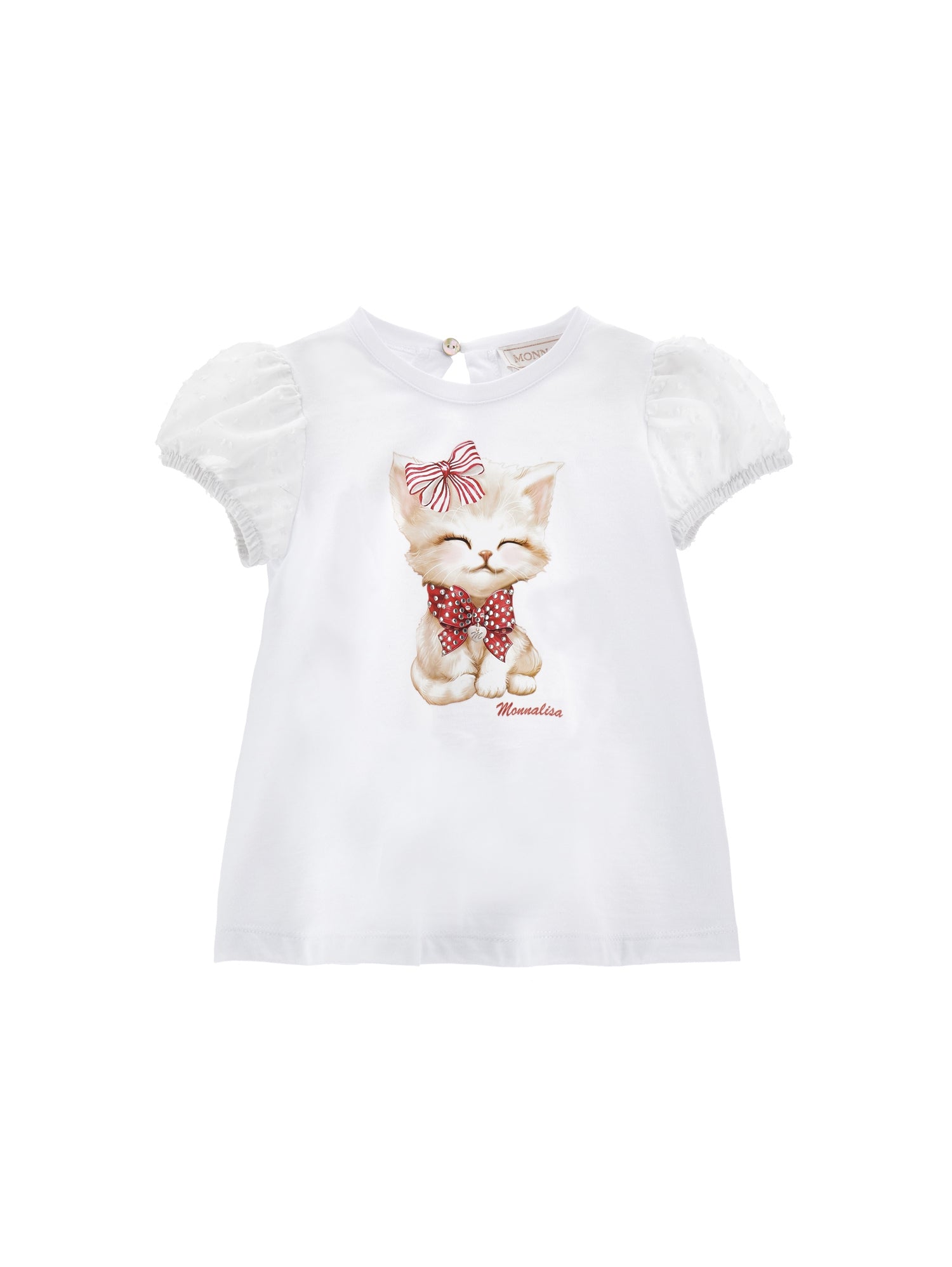 ViaMonte Shop | Monnalisa t-shirt bianca neonata in cotone