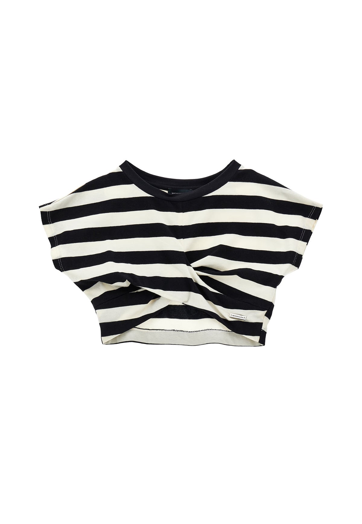 ViaMonte Shop | Monnalisa top bianco/nero bambina in cotone