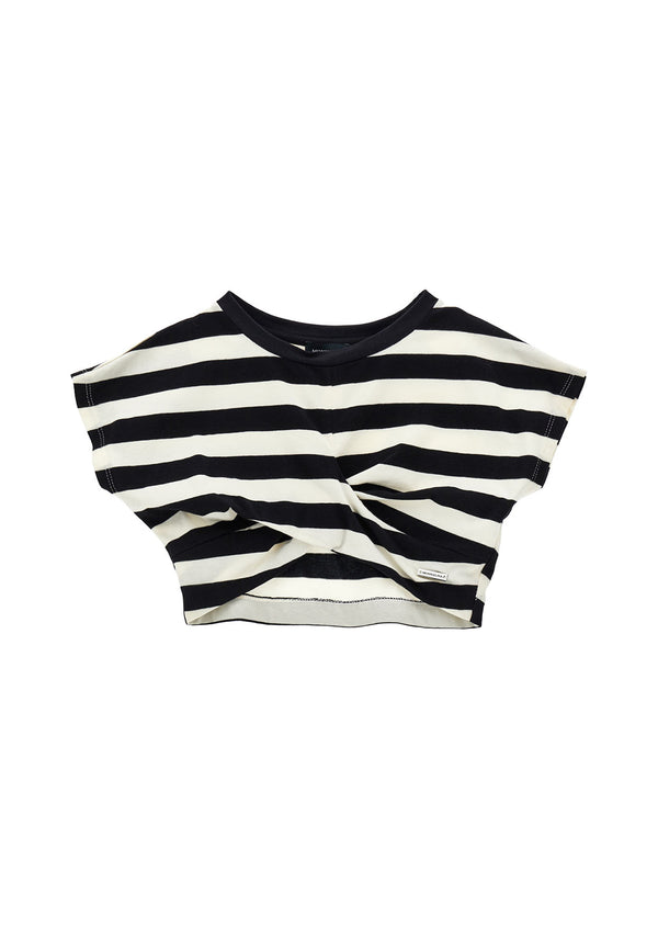 ViaMonte Shop | Monnalisa top bianco/nero bambina in cotone