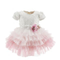 ViaMonte Shop | Monnalisa vestito bianco/rosa neonata in tulle