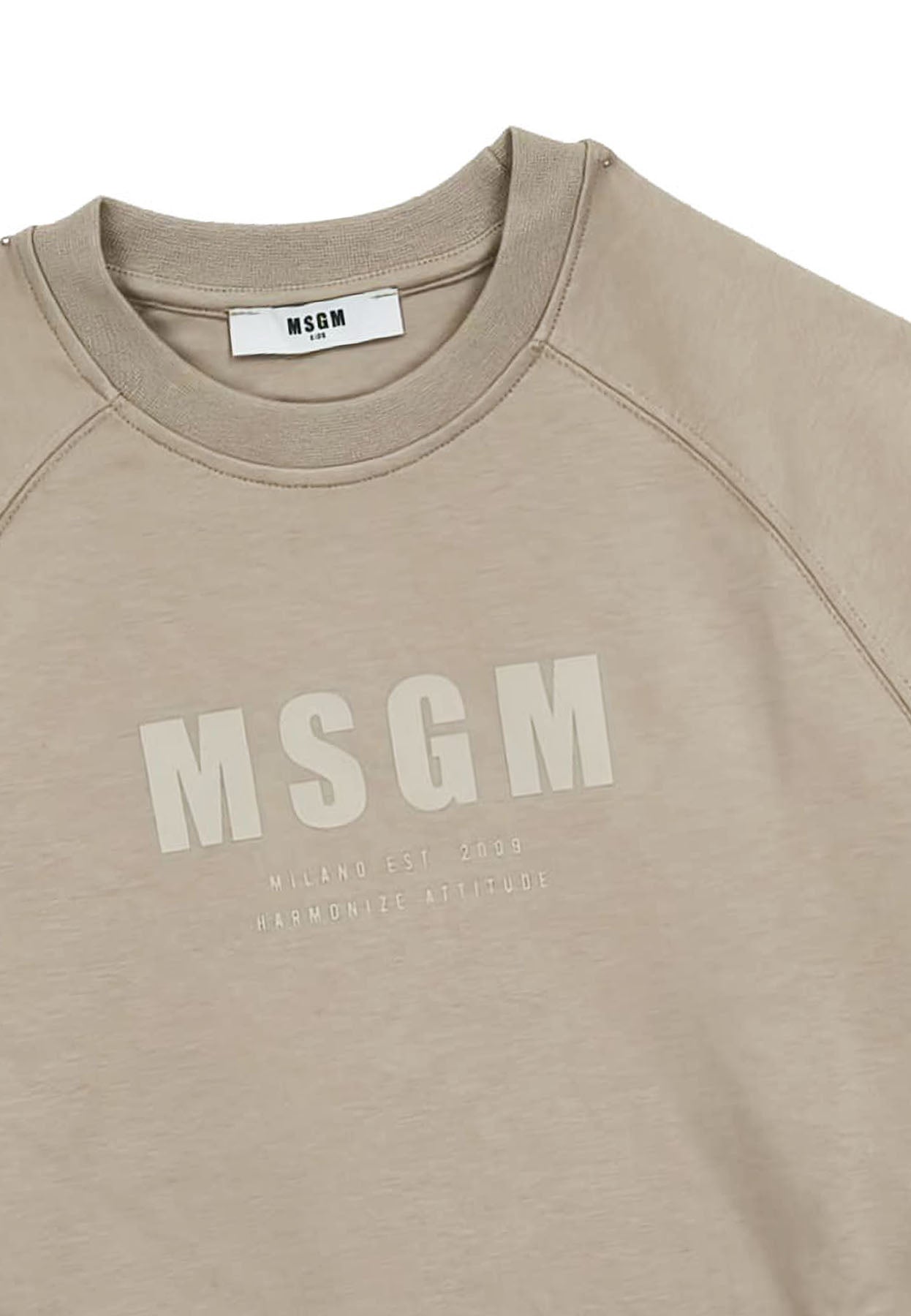 ViaMonte Shop | MSGM felpa beige bambino in cotone