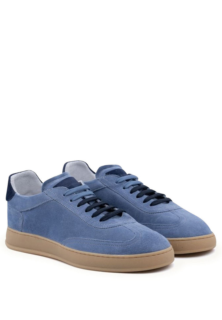 ViaMonte Shop | Soldini 80 sneakers azzurra uomo in vero suede