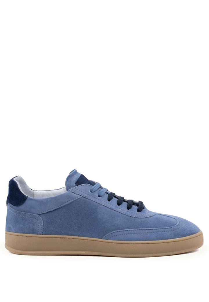 ViaMonte Shop | Soldini 80 sneakers azzurra uomo in vero suede