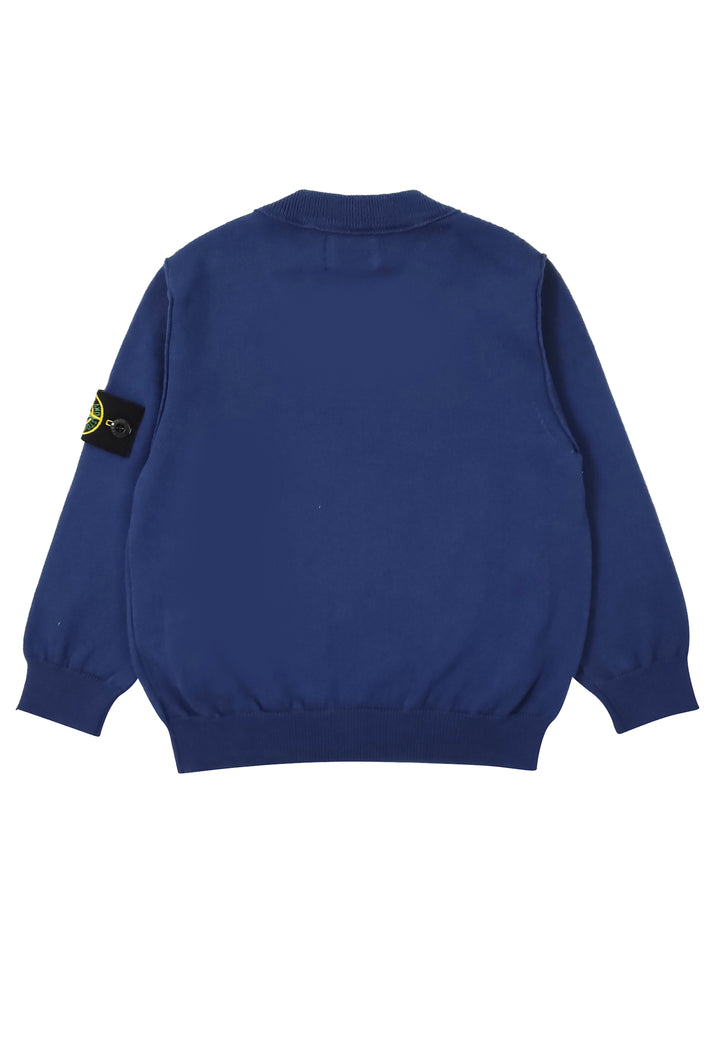 Stone Island maglia girocollo blu royal bambino in cotone