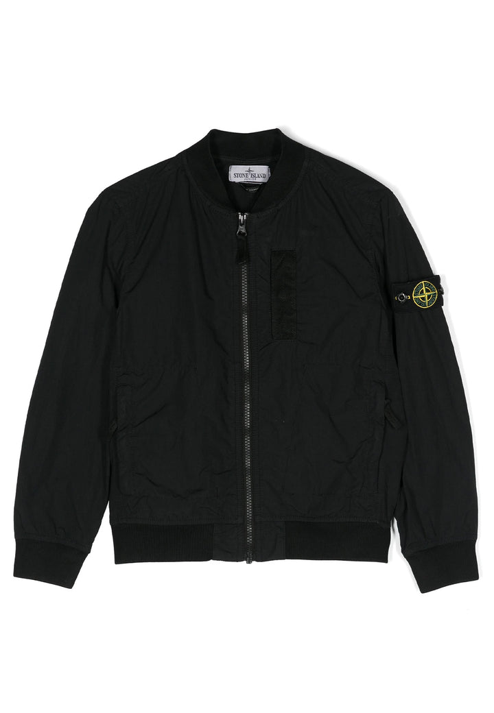 Giubbino bambino Stone Island nero in nylon