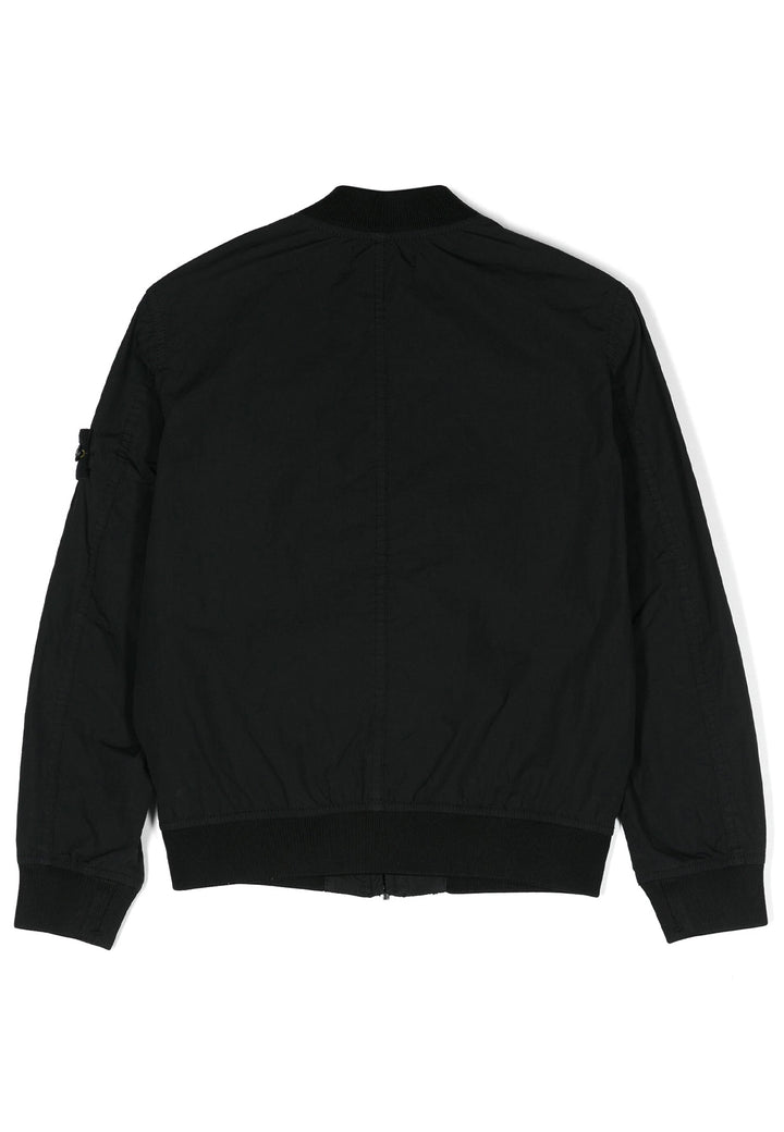 Giubbino bambino Stone Island nero in nylon