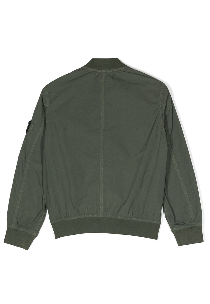 Giubbino bambino Stone Island verde in nylon