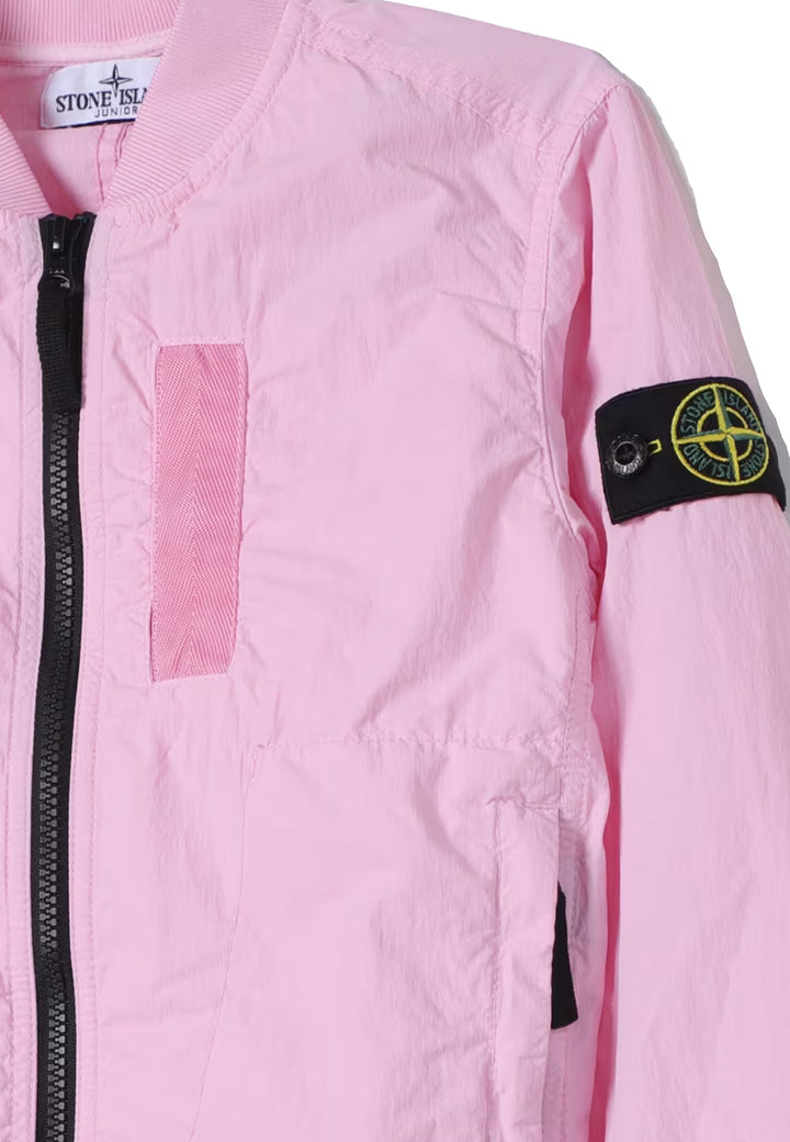 Giubbino bambino Stone Island rosa in nylon