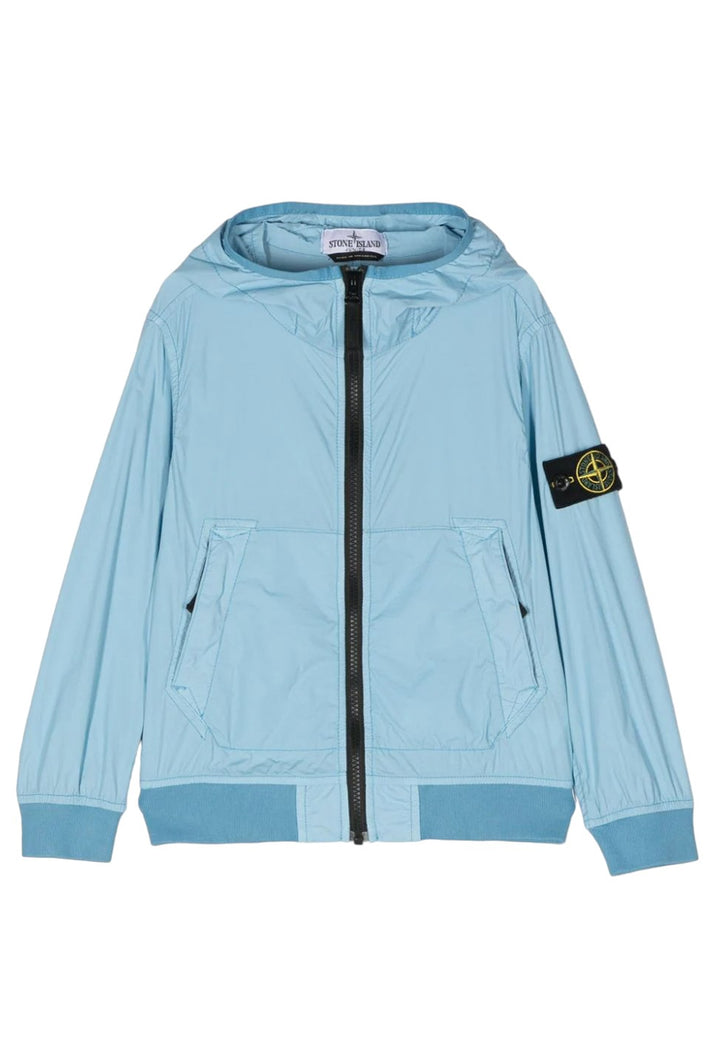 Giubbino bambino Stone Island azzurro in nylon