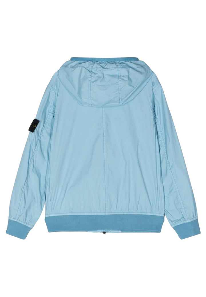 Giubbino bambino Stone Island azzurro in nylon