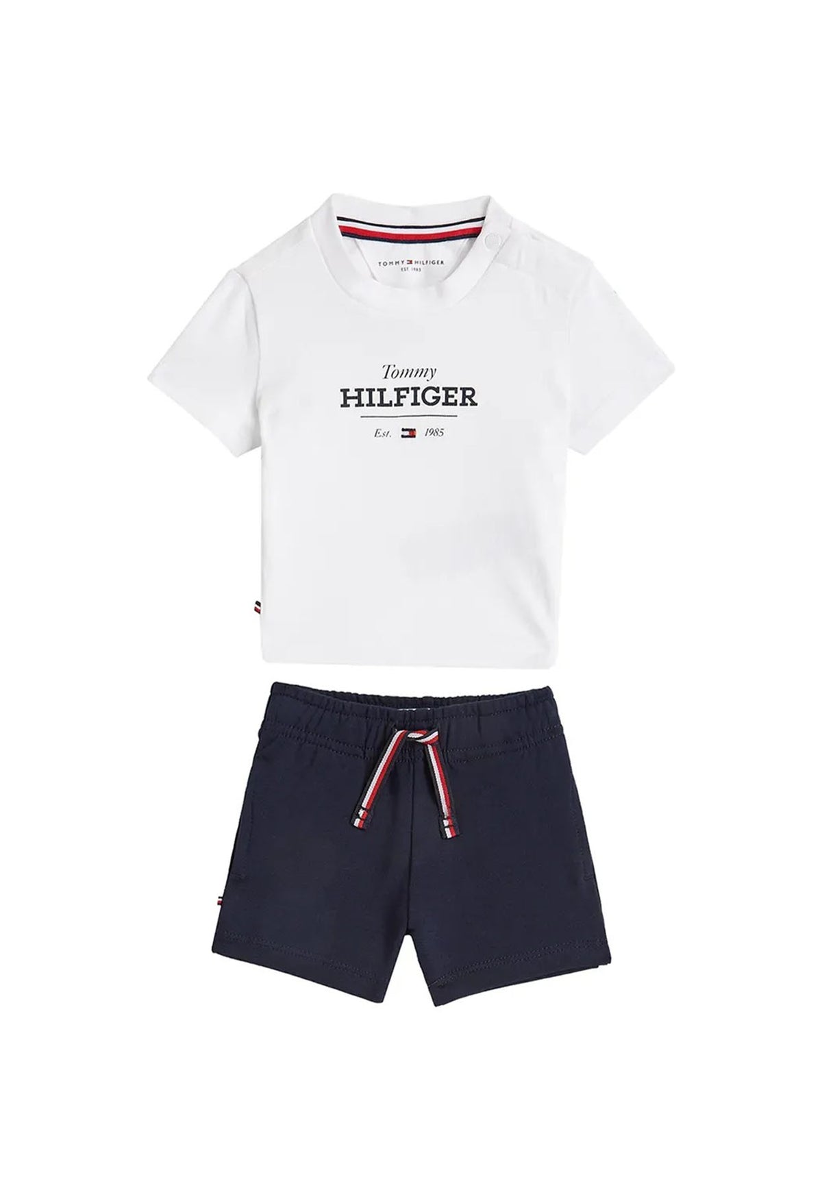 Tommy Hilfiger completo bianco/blu bambino in cotone